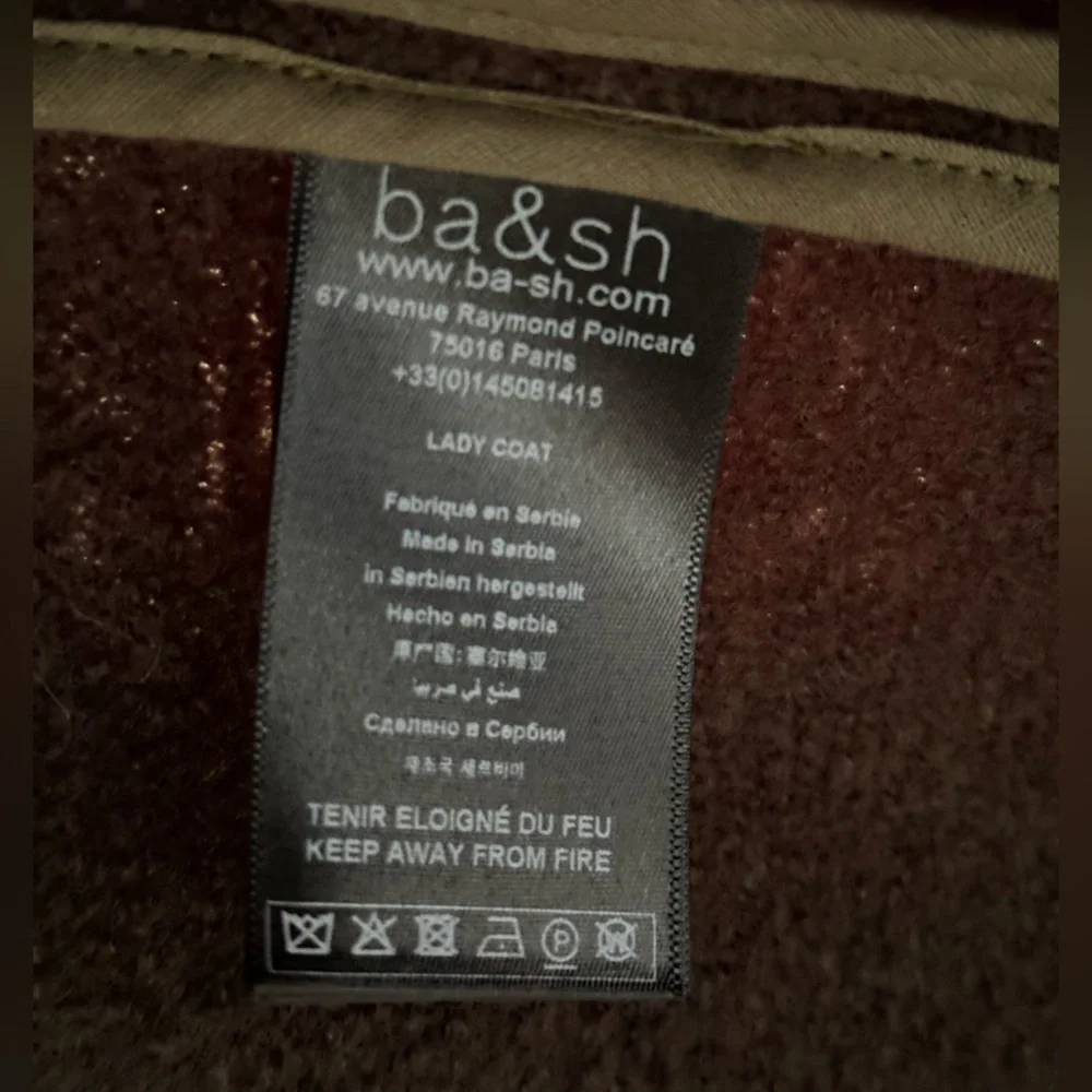 NWT ba&sh khaki “Colin” shawl collar long coat Size Large - Picture 11 of 16